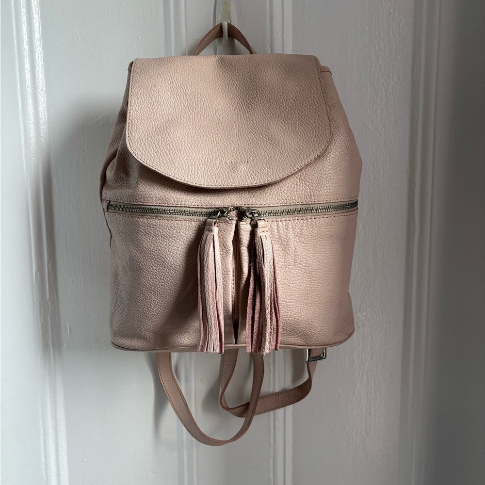 Cardon Argentinian Petal Pink Pebbled Leather Backpack